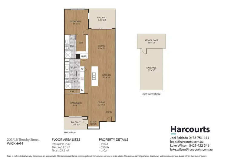 Floorplan of Homely unit listing, 203/18 Throsby Street, Wickham NSW 2293