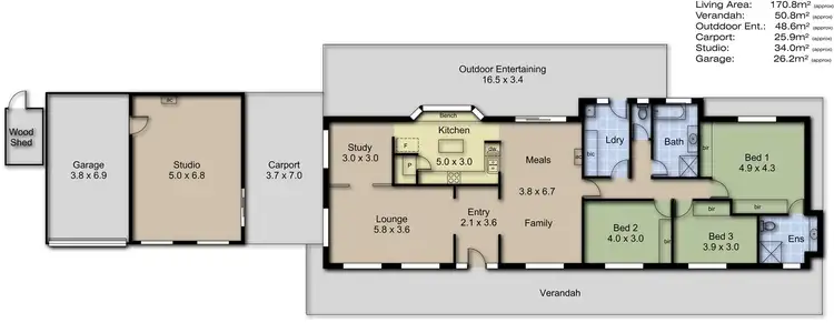 Floorplan of Homely house listing, 211 Piccadilly Road, Piccadilly SA 5151