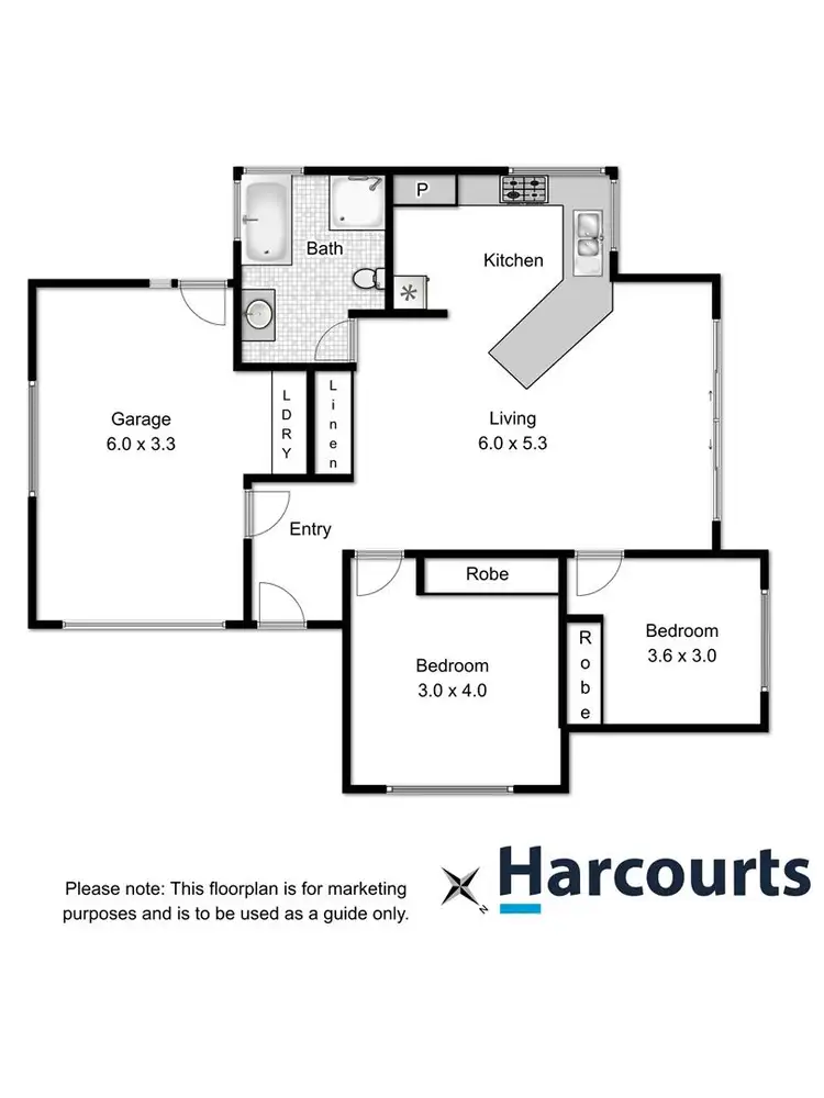 Floorplan of Homely unit listing, 1/20 Glebe Hill Road, Howrah TAS 7018