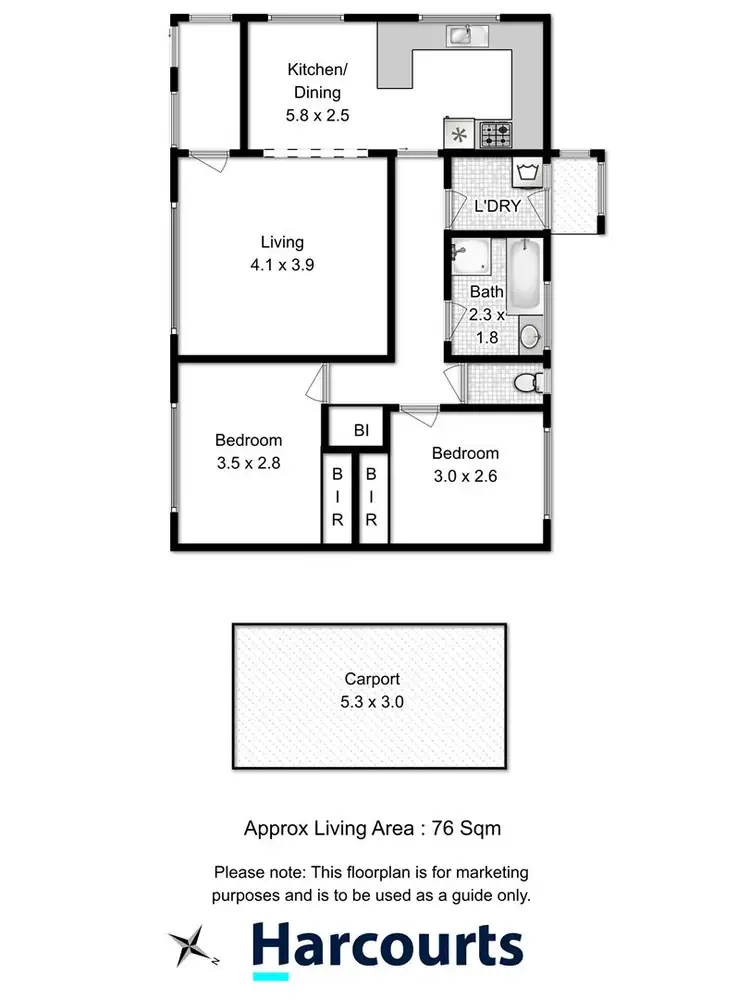 Floorplan of Homely unit listing, 2/122 Tolosa Street, Glenorchy TAS 7010