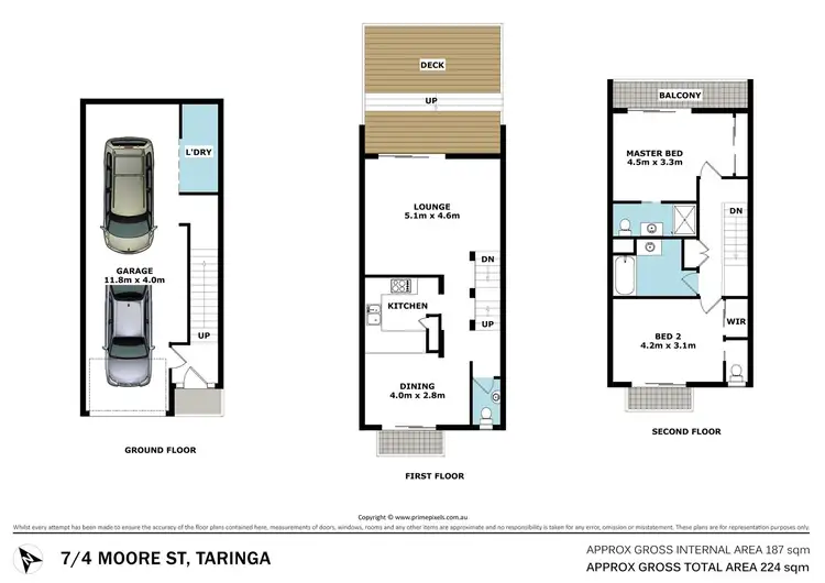 Floorplan of Homely townhouse listing, 7/4 Moore Street, Taringa QLD 4068