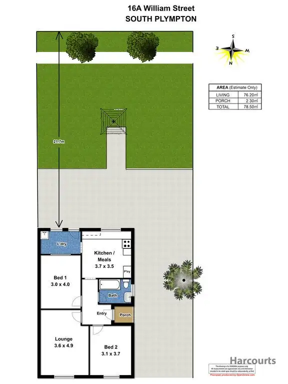 Floorplan of Homely semi-detached listing, 16a William Street, South Plympton SA 5038