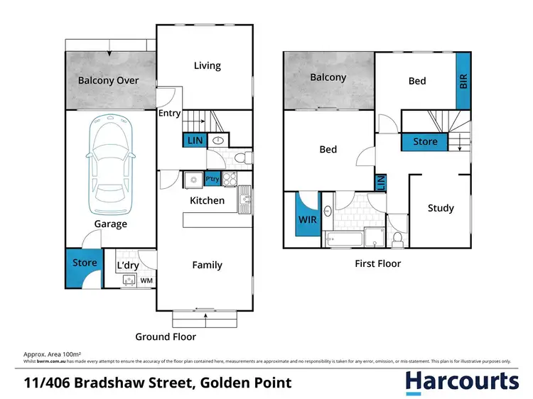 Floorplan of Homely townhouse listing, 11/406 Bradshaw Street, Golden Point VIC 3350