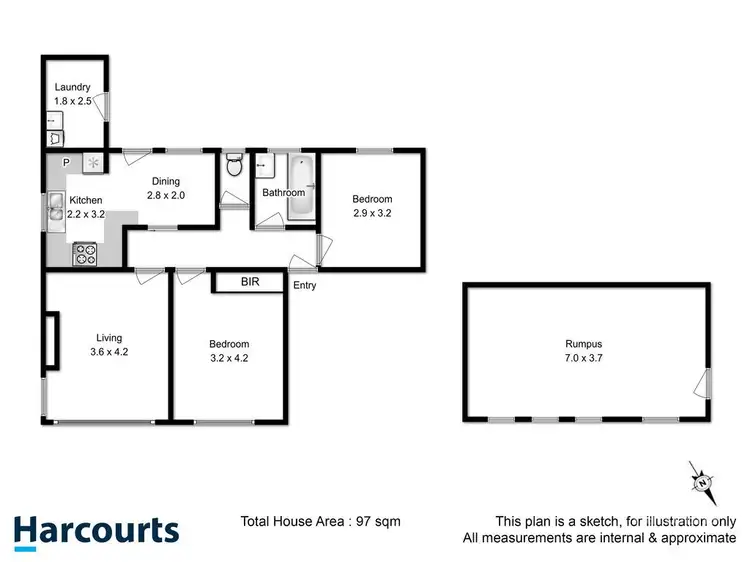 Floorplan of Homely unit listing, 1/22 Benjafield Terrace, Mount Stuart TAS 7000