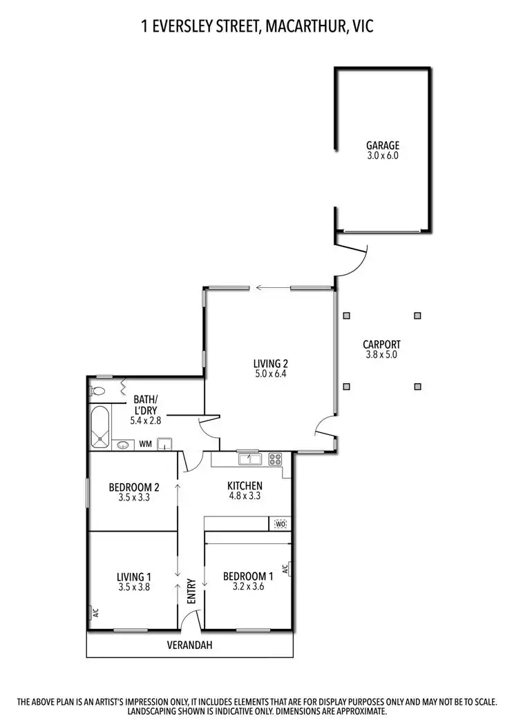 Floorplan of Homely house listing, 1 Eversley Street, Macarthur VIC 3286