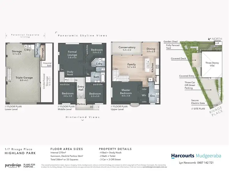Floorplan of Homely semi-detached listing, 1/7 Rivage Place, Highland Park QLD 4211