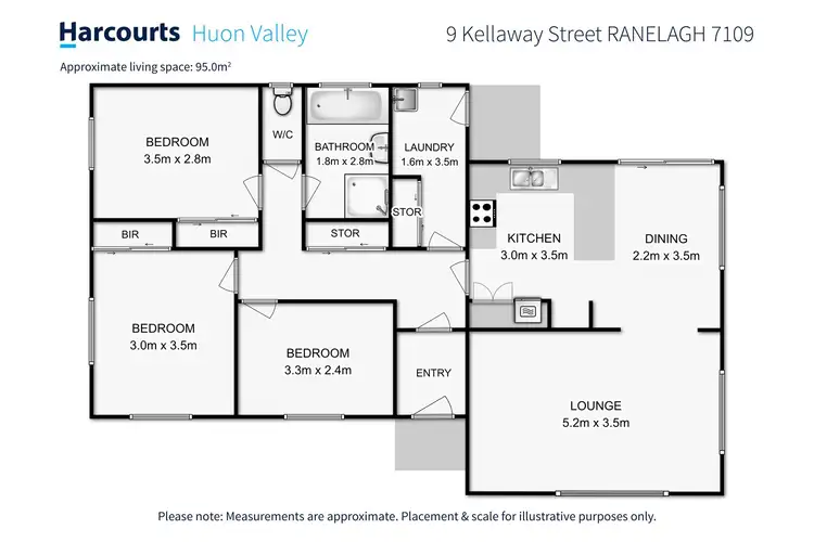 Floorplan of Homely house listing, 9 Kellaway Street, Ranelagh TAS 7109