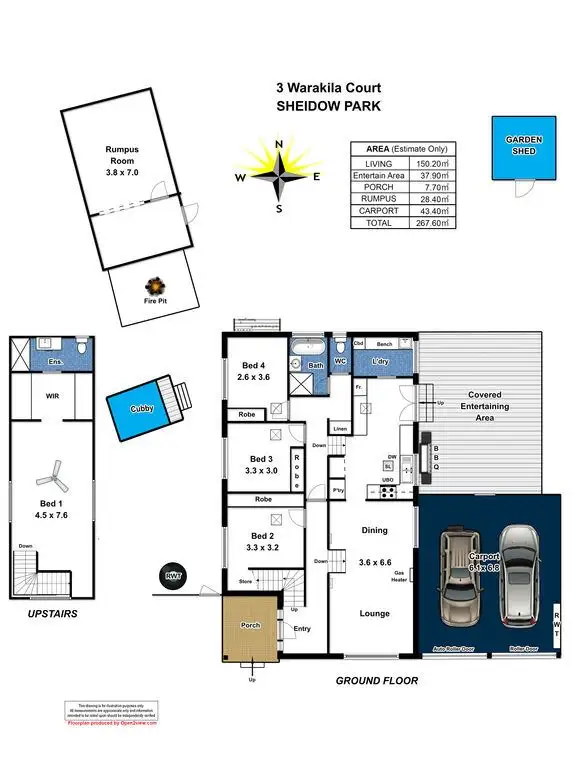 Floorplan of Homely house listing, 3 Warakila Court, Sheidow Park SA 5158