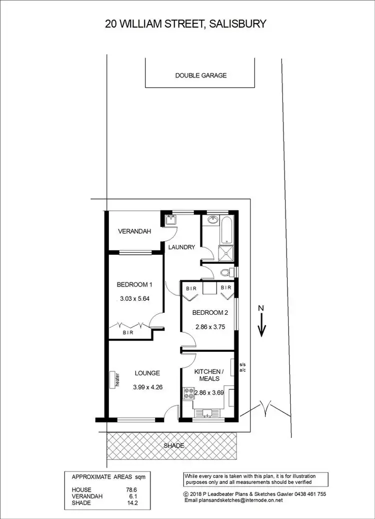 Floorplan of Homely semi-detached listing, 20 William Street, Salisbury SA 5108