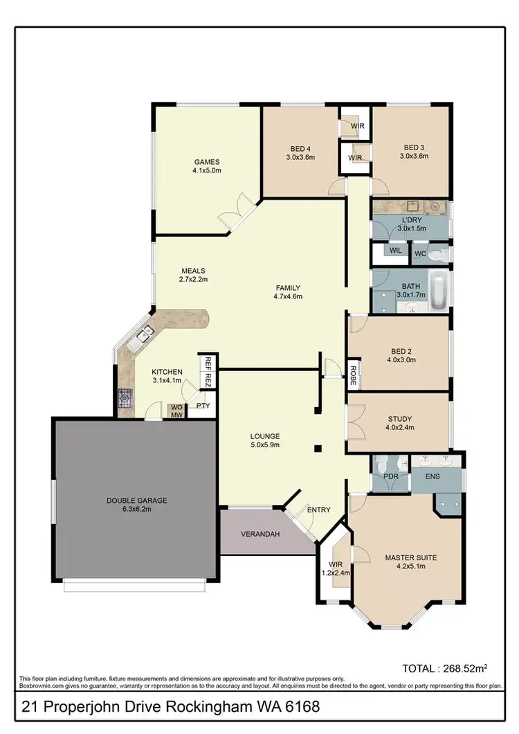 Floorplan of Homely house listing, 21 Properjohn Drive, Rockingham WA 6168