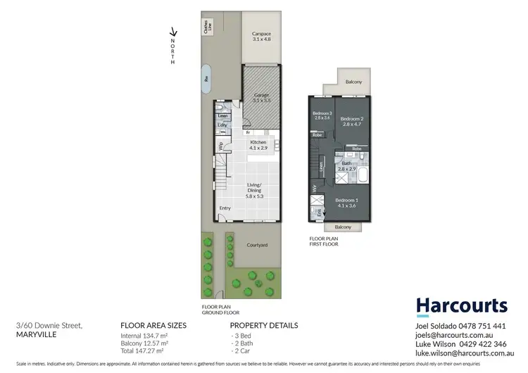 Floorplan of Homely townhouse listing, 3/60 Downie Street, Maryville NSW 2293