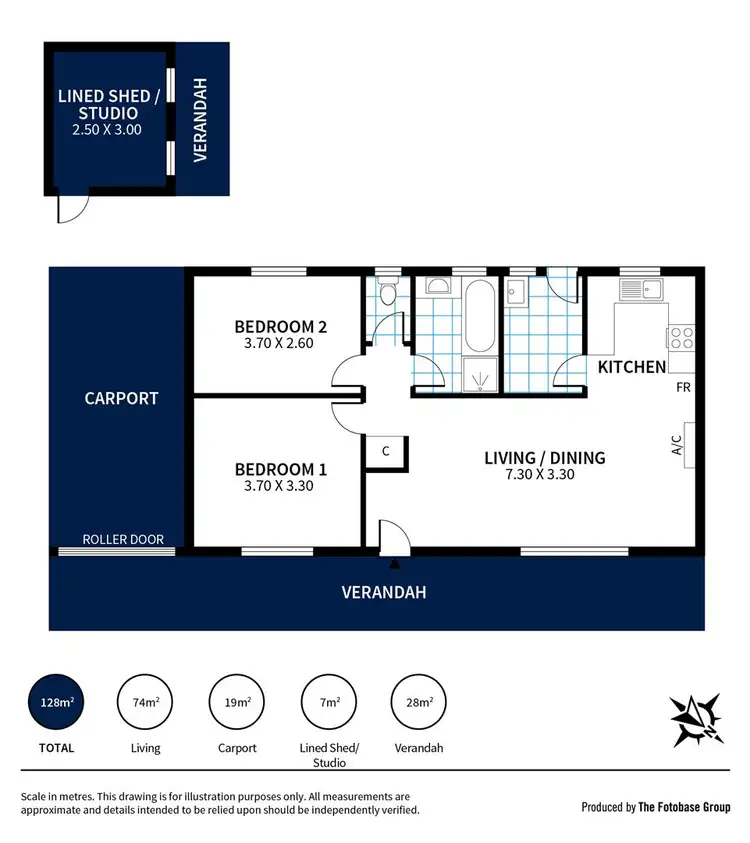 Floorplan of Homely semi-detached listing, 1/1 Sells Street, Hayborough SA 5211