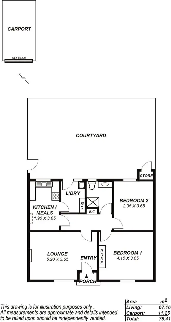Floorplan of Homely semi-detached listing, 34 Dotterel Drive, Semaphore Park SA 5019