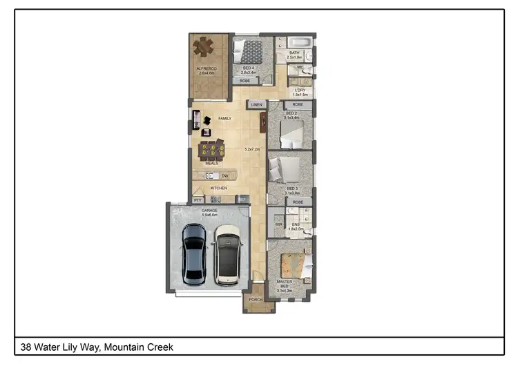 Floorplan of Homely house listing, 38 Water Lily Way, Mountain Creek QLD 4557