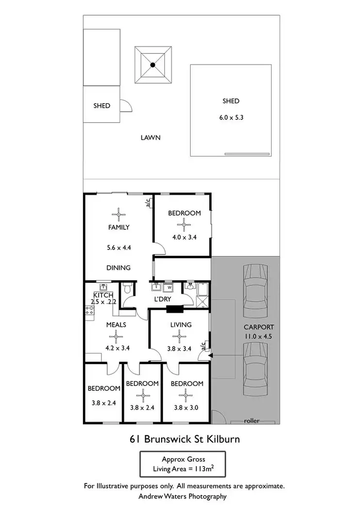 Floorplan of Homely semi-detached listing, 61 Brunswick Street, Kilburn SA 5084