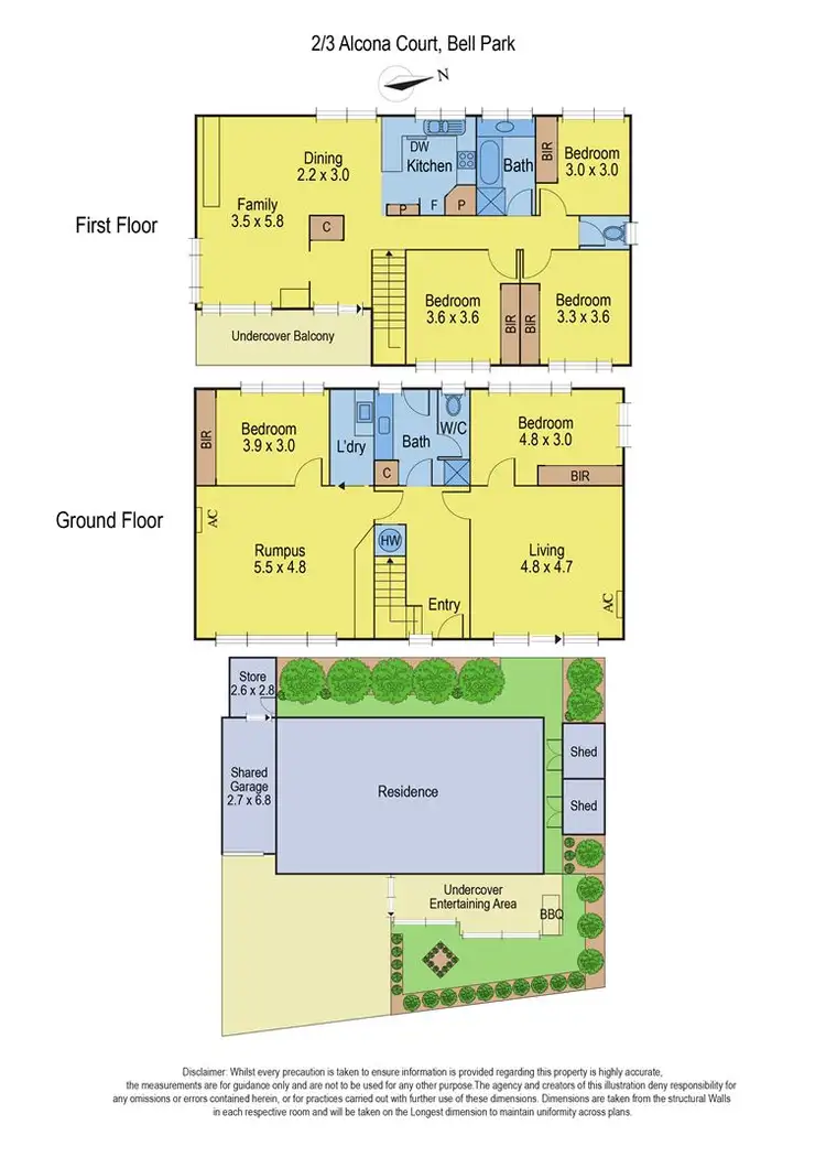 Floorplan of Homely townhouse listing, 2/3 Alcona Court, Bell Park VIC 3215