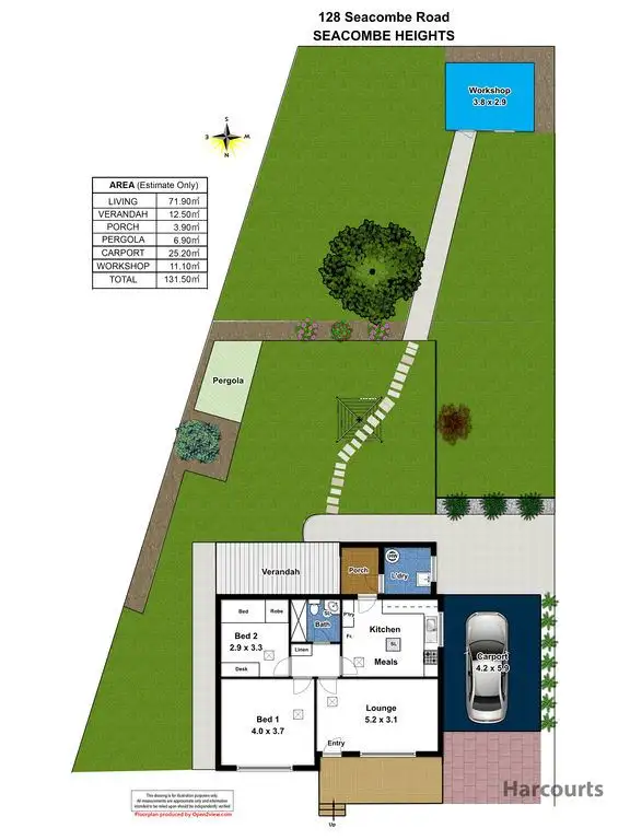 Floorplan of Homely house listing, 128 Seacombe Road, Seacombe Heights SA 5047