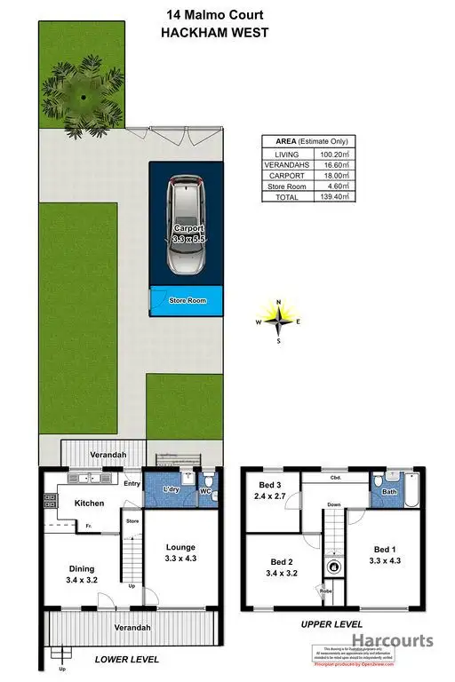 Floorplan of Homely townhouse listing, 14 Malmo Court, Hackham West SA 5163