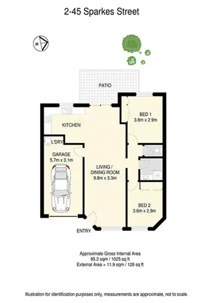Floorplan of Homely townhouse listing, 2/45 Sparkes Street, Chermside QLD 4032