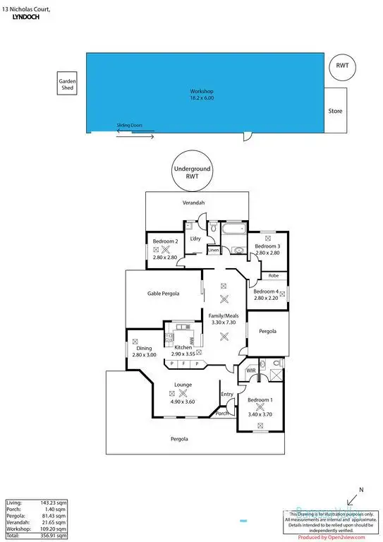 Floorplan of Homely house listing, 13 Nicholas Court, Lyndoch SA 5351