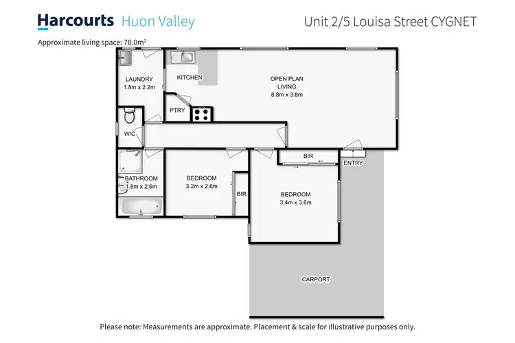 Floorplan of Homely unit listing, 2/5 Louisa Street, Cygnet TAS 7112