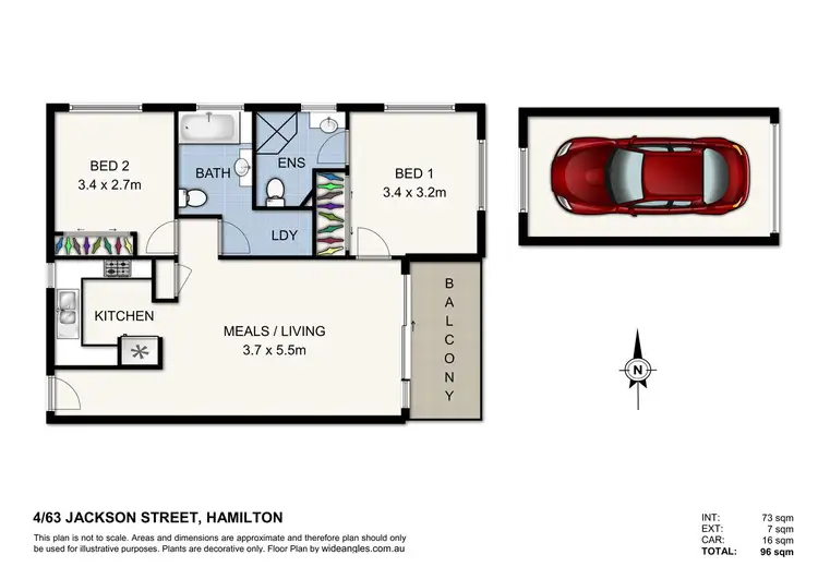 Floorplan of Homely apartment listing, 4/63 Jackson Street, Hamilton QLD 4007