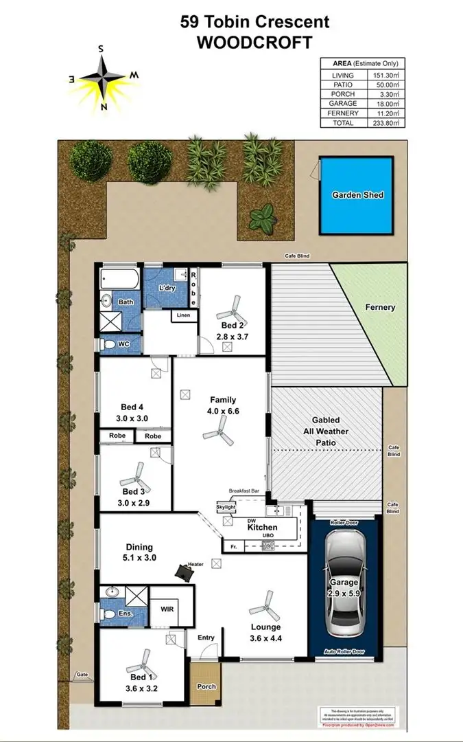 Floorplan of Homely house listing, 59 Tobin Cres, Woodcroft SA 5162