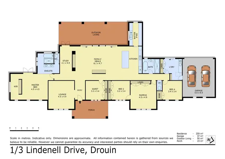 Floorplan of Homely house listing, 1/3 Lindenell Drive, Drouin VIC 3818
