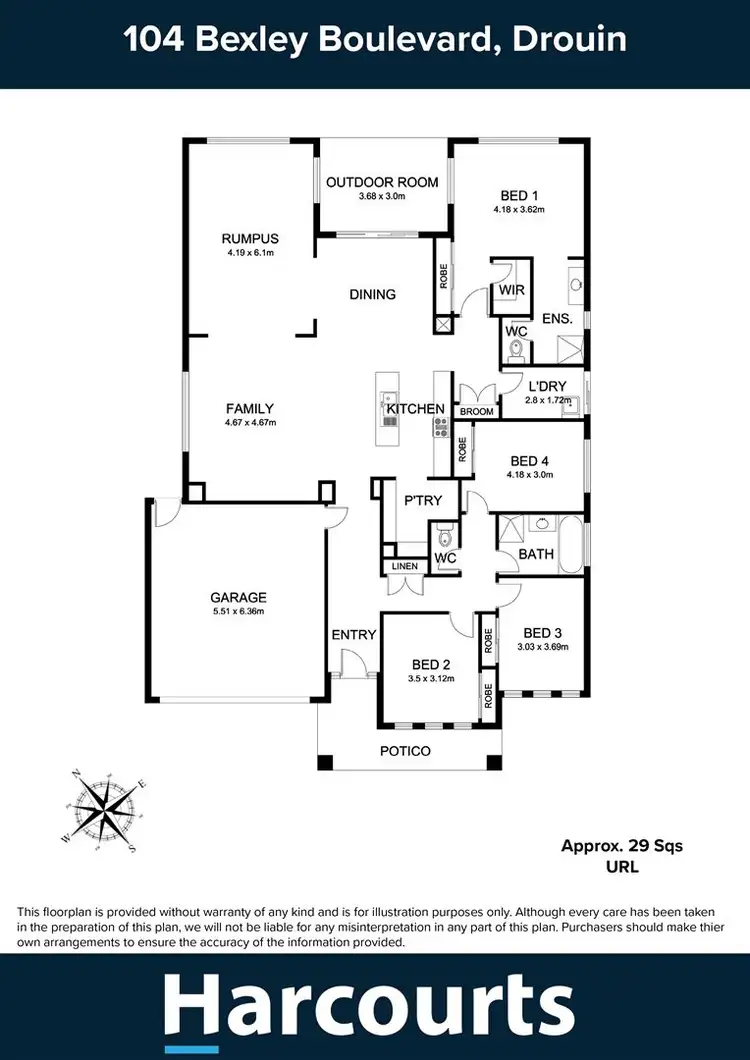 Floorplan of Homely house listing, 104 Bexley Boulevard, Drouin VIC 3818