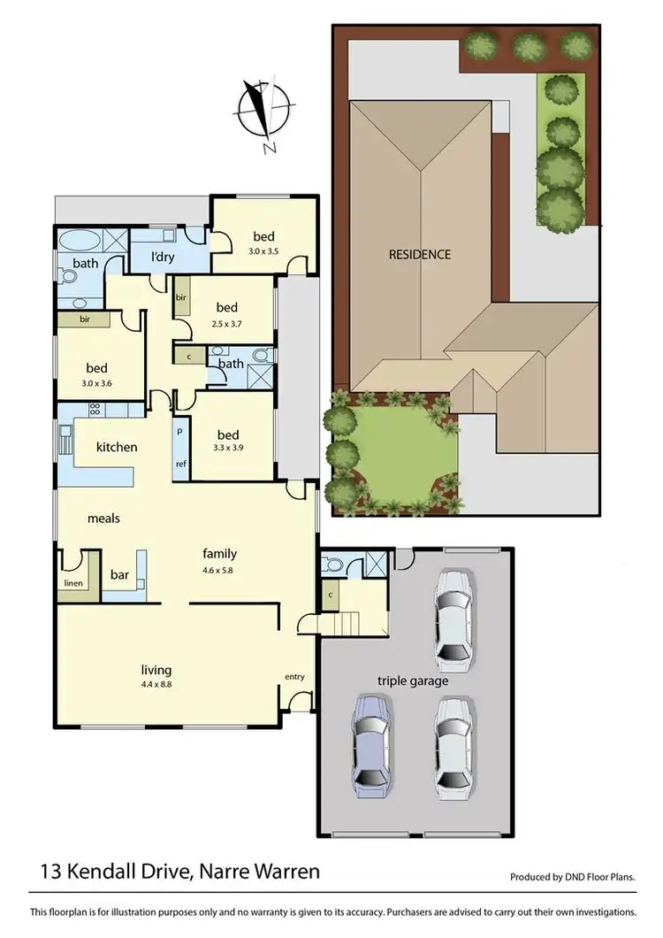 Floorplan of Homely house listing, 13 Kendall Drive, Narre Warren VIC 3805