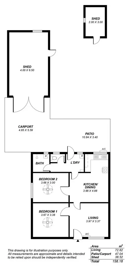 Floorplan of Homely semi-detached listing, 60 Gedville Road, Taperoo SA 5017
