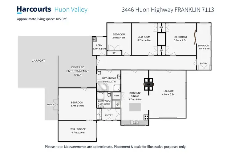 Floorplan of Homely house listing, 3446 Huon Highway, Franklin TAS 7113