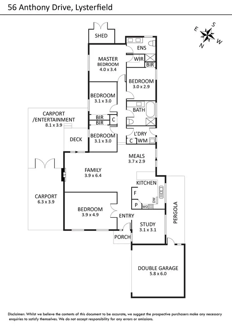 Floorplan of Homely house listing, 56 Anthony Drive, Lysterfield VIC 3156