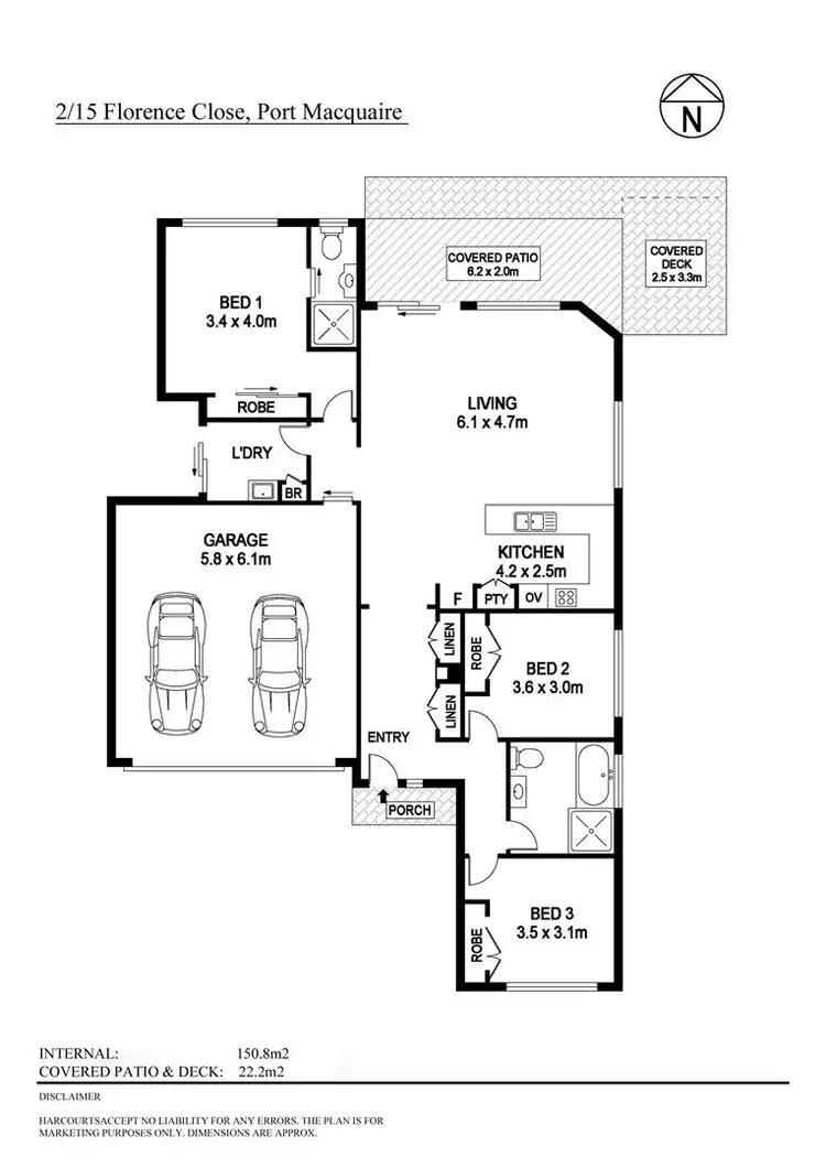 Floorplan of Homely villa listing, 2/15 Florence Close, Port Macquarie NSW 2444