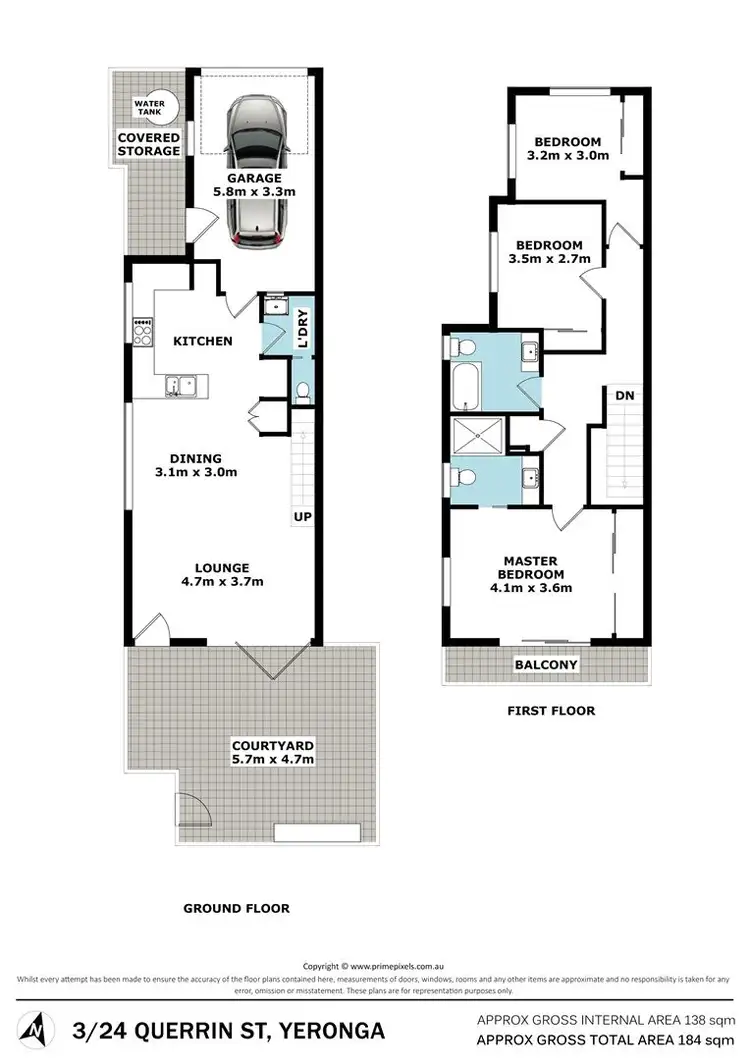 Floorplan of Homely townhouse listing, 3/24 Querrin Street, Yeronga QLD 4104