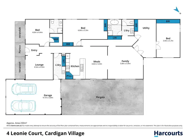 Floorplan of Homely rural property listing, 4 Leonie Court, Cardigan Village VIC 3352