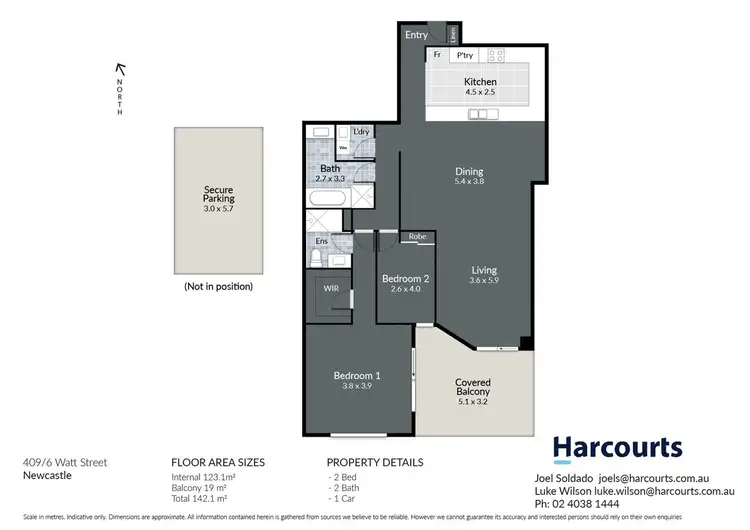 Floorplan of Homely unit listing, 409/6 Watt Street, Newcastle NSW 2300