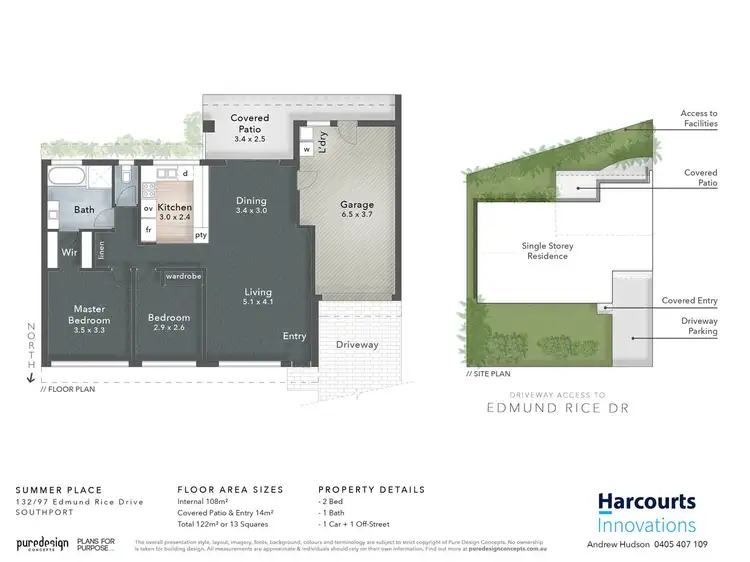 Floorplan of Homely semi-detached listing, 132/97 Edmund Rice Drive, Southport QLD 4215