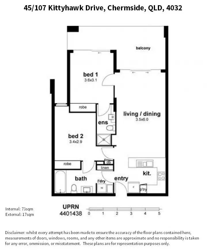 Floorplan of Homely apartment listing, 45/107 Kittyhawk Drive, Chermside QLD 4032