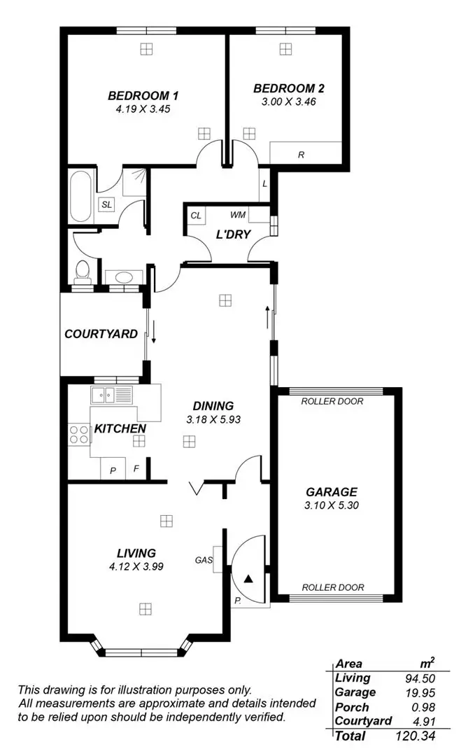 Floorplan of Homely semi-detached listing, 3/15-17 Grosvenor Place, Wynn Vale SA 5127