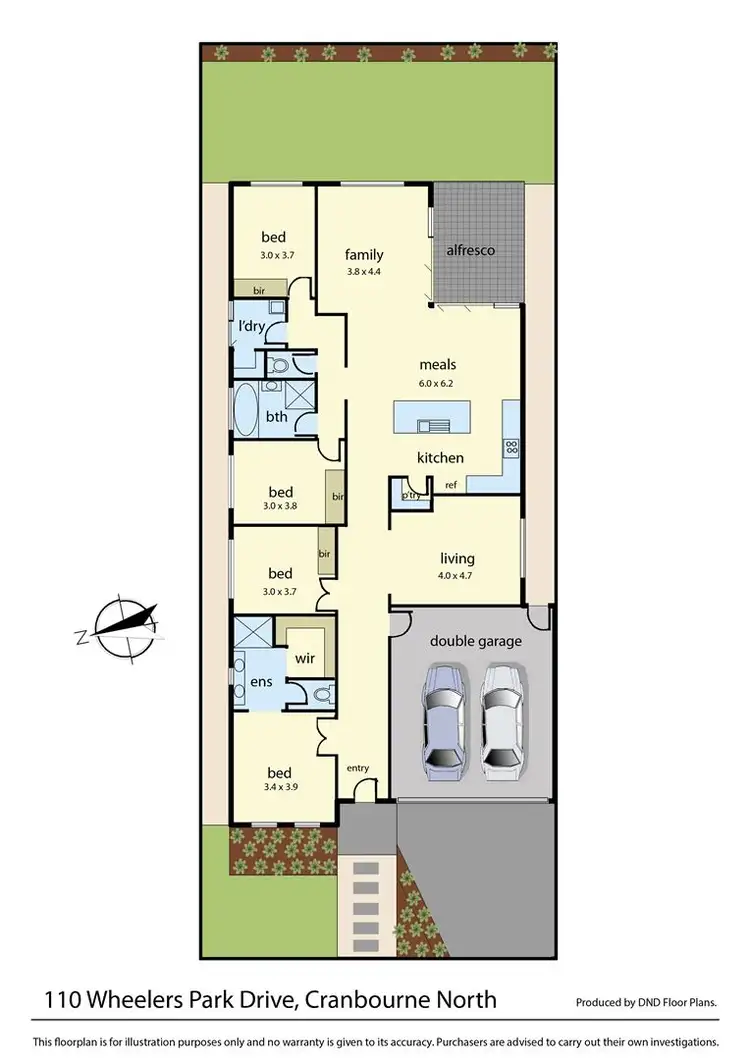 Floorplan of Homely house listing, 110 Wheelers Park Drive, Cranbourne North VIC 3977