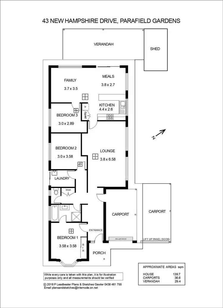 Floorplan of Homely house listing, 43 New Hampshire Drive, Parafield Gardens SA 5107