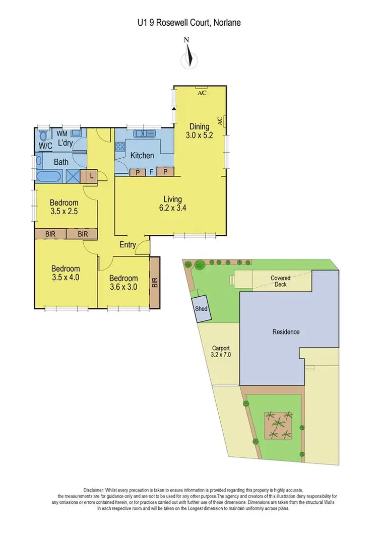 Floorplan of Homely unit listing, 1/9 Rosewell Court, Norlane VIC 3214