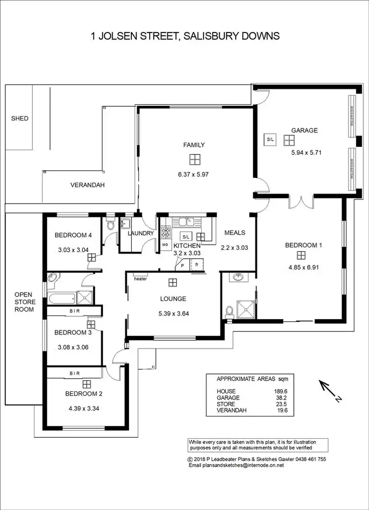 Floorplan of Homely house listing, 1 Jolsen Street, Salisbury Downs SA 5108