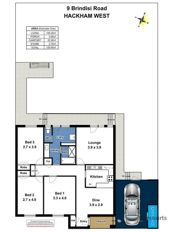 Floorplan of Homely house listing, 9 Brindisi Road, Hackham West SA 5163