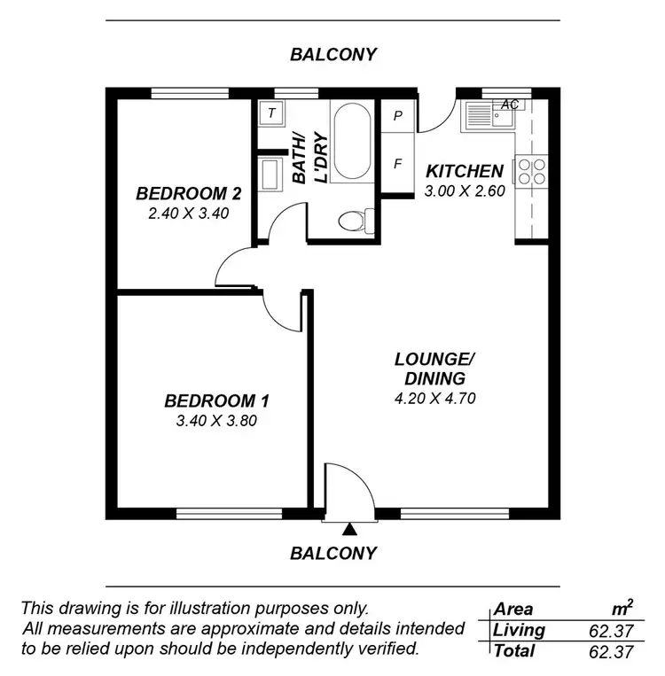 Floorplan of Homely unit listing, 57/6 Loades Street, Salisbury SA 5108