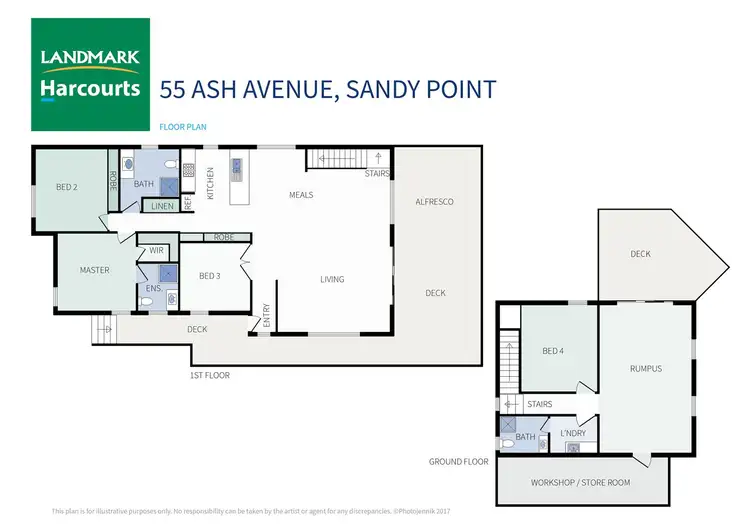 Floorplan of Homely house listing, 55 Ash Avenue, Sandy Point VIC 3959