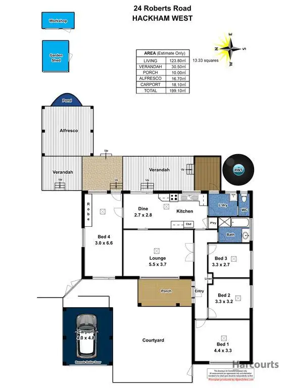 Floorplan of Homely house listing, 24 Roberts Road, Hackham West SA 5163