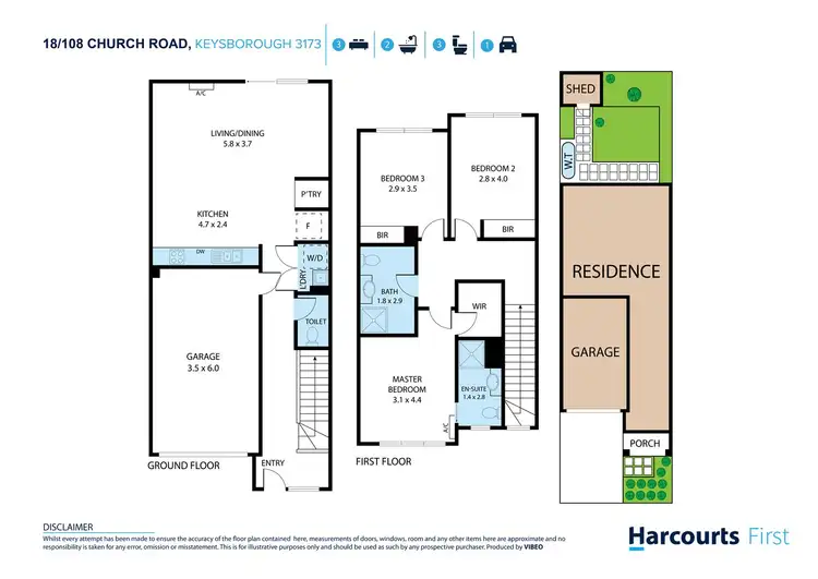 Floorplan of Homely townhouse listing, 18/108 Church Road, Keysborough VIC 3173
