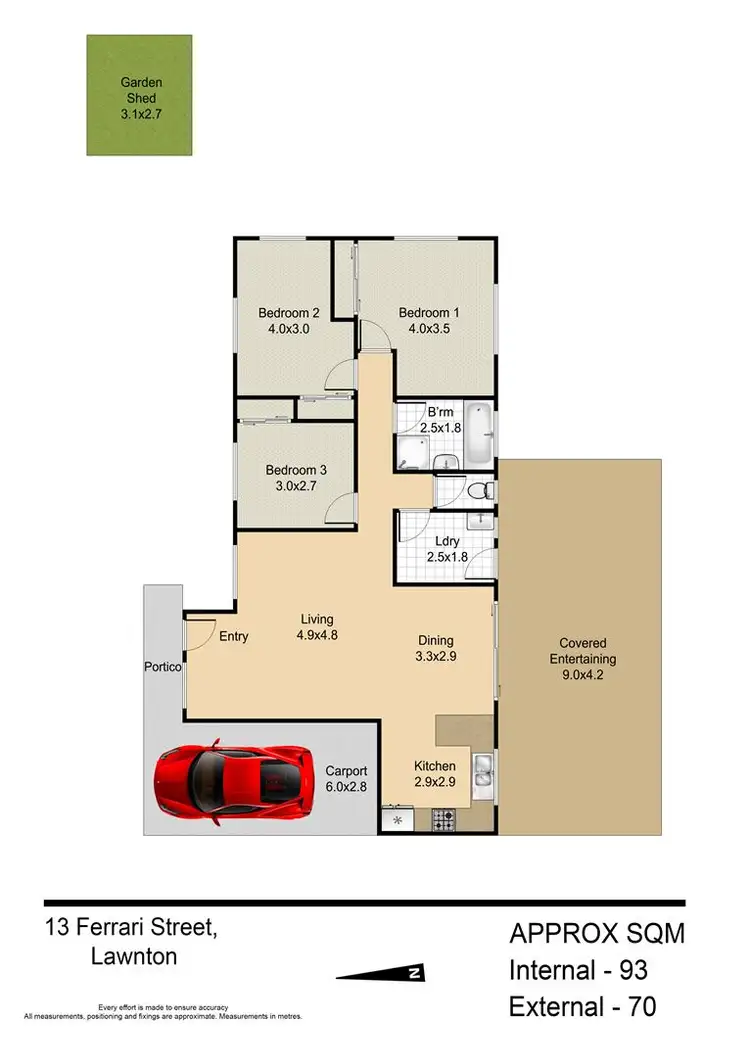 Floorplan of Homely house listing, 13 Ferrari Street, Lawnton QLD 4501
